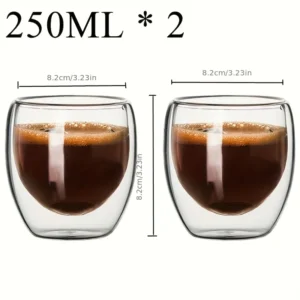 Double Wall Glass Cup Heat Insulation Transparent Handmade Tea Drink Cups MINI Whisky glasses Espresso Coffee Mug set 250-450ml