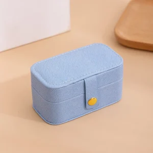 Exquisite Pu Leather Jewelry Box Simple Ring Necklace Earrings Storage Minimalist Style Daily Travel Portable Storage Box