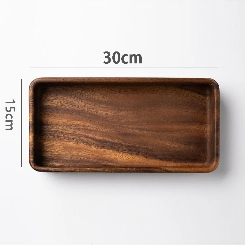 Black Walnut Wood Storage Tray Modern Afternoon Tea Dessert Organizer Living Room Desktop Dry Fruits Container Home Decoration