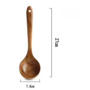 Wooden Spoon Natural Wooden Tableware Teak Wood Nanmu Super Long Cooking Spoon Kitchen Utensils for Cooking Kitchen Tools