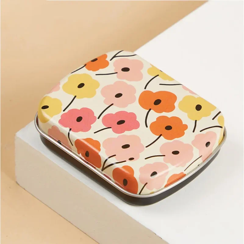 Metal Mini Hinged Iron Box Rectangular Empty Tin Storage Box Jewelry Pill Candy Cases Container Cosmetic Organizer Home Supplies