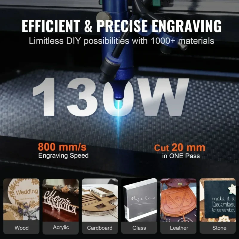 SIHAO CO2 Laser Engraver Laser,50/60/80/100/130W Engraving Cutting Machine for Fabric Wood Artwork