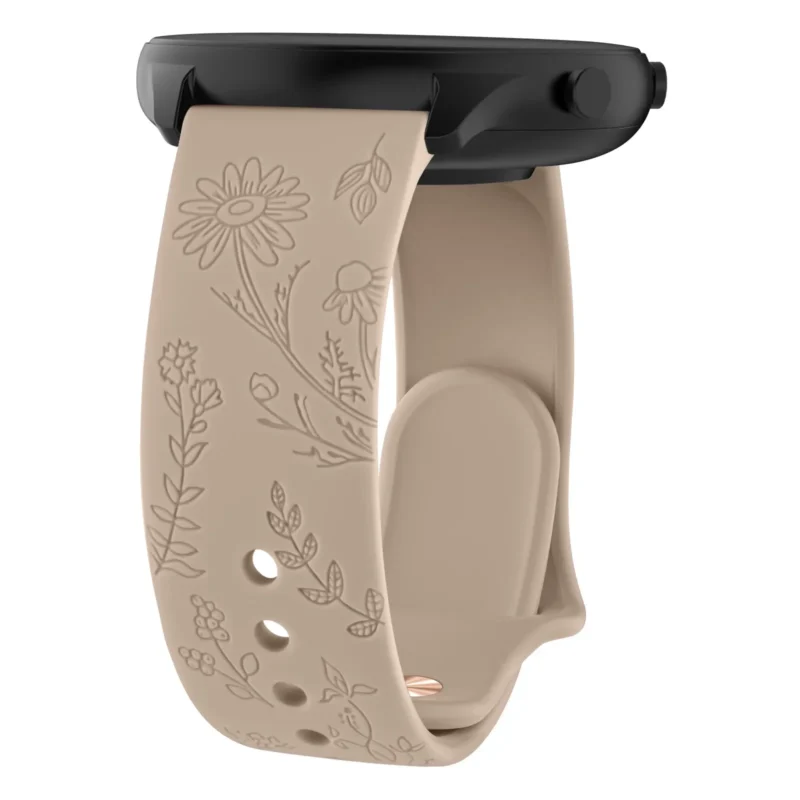20mm 22mm Flower Engraved Strap For Amazfit GTS/2/2e/3/4 GTS2 Mini/GTR 4/3/Pro/47mm/GTR2/2e/stratos 2/3/Bip Lite Band Bracelet