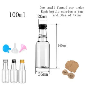 10PCS 30ML-150ML Portable Plastic Mini Liquor Bottle Juice Bottles Reusable Drink Container For Favors Weddings Parties Favors