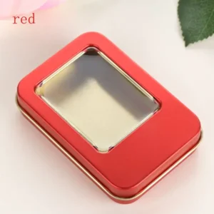 1PC New Metal Rectangular Storage Box Container with Lid Small Tin Boxes Empty Containers Silver Storage Box Case Organizer