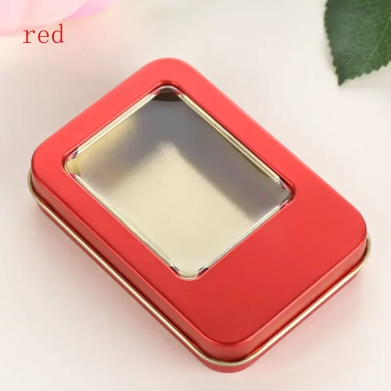 1PC New Metal Rectangular Storage Box Container with Lid Small Tin Boxes Empty Containers Silver Storage Box Case Organizer