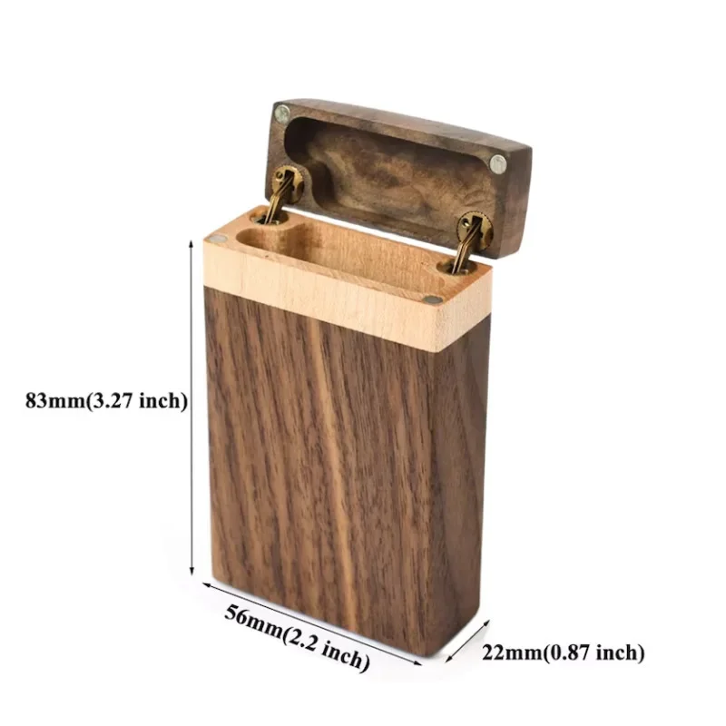 S1cfc82b8db254574817292b5b59e63f4U.webp Black Walnut Wood Cigarette Case Personalized Gift for Men Women 20 Capacity Cigar Storage Box Portable Wooden Cigarette Box