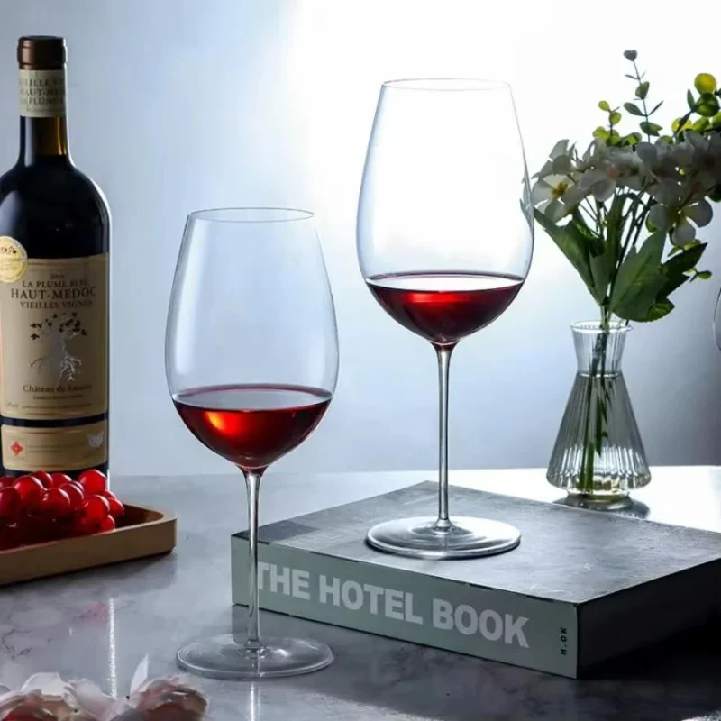 Ultra Thin Crystal Glass Goblet Sensory Oot-Bellied Red Wine Glass for Home Fine Stick Wine Burgundy Glass