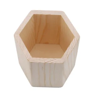 Pencil Holder Office Desk Wood Square/Round/Hexagon Pen Holder Pen Pot Cup Case Container Stationery Storage Organiser Supplies