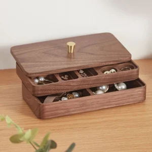 Wooden Jewelry Storage Box Earring Necklace Jewelry Organizer Box Bracelet Ring Necklace Watch Boxes Vintage Display Holder