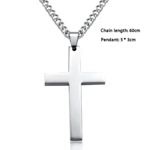 New Christian Cross Pendant Necklace For Men's Necklace Fashion Metal Religious Pendant Women Party Jewelry Accessories