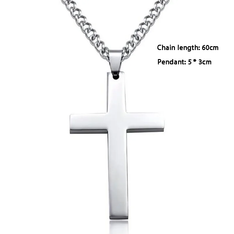 New Christian Cross Pendant Necklace For Men's Necklace Fashion Metal Religious Pendant Women Party Jewelry Accessories