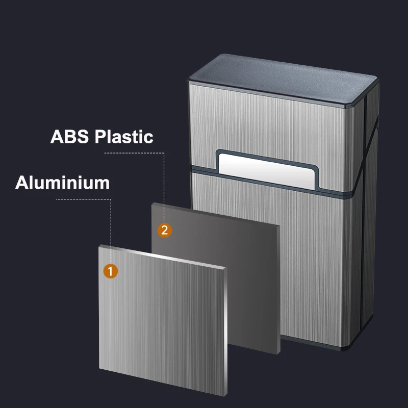 Portable 20pcs Aluminum Cigarettes Case Regular King Size Plastic Cigar Tobacco Holder Box Storage Container Smoking Accessories