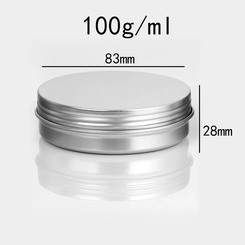5/10/15/20/30/50/60/100/150/200/250g Aluminum Tins with Lids Silvery Tin Cans Round Metal Box Empty Ceam Jar Cosmetic Containers