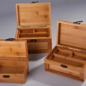 Bamboo Craft Princess Korean Bamboo Jewelry Box Wooden Jewelry Storage Box Small Collection Box Gift Box WF