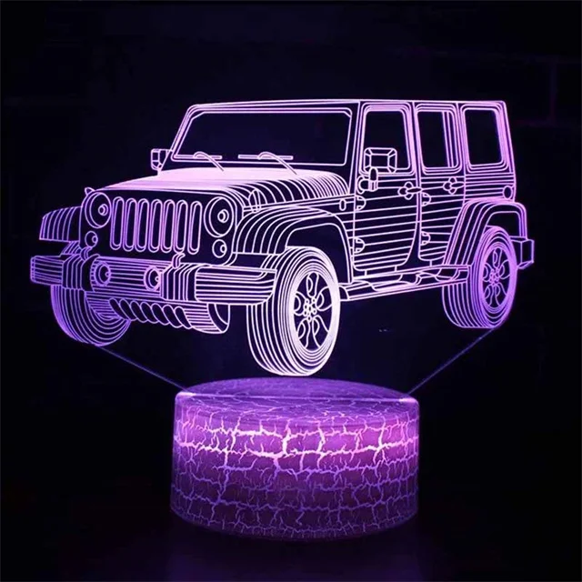 Car,Truck,Tractor,Excavator 3D Night Light LED Touch Illusion Table Lamp Baby Bedroom Decor Gift Lamps for Christmas Birthday