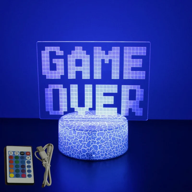 NEON GAMER 3D Lamp LED Night Light Gaming Setup RGB Children's Lamps Gamer Room Decoration Bedroom Table Lamp Personalized Gifts