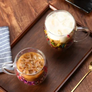 1/2/4PCS Double Wall Clear Glass Coffee Mugs Double Insulated Glass Cup For Hot Cold Beverages Cappuccino Espresso Cup