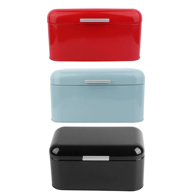 Metal Bread Box Solid Bread Bin Bread Storage Box Food Storage Containers for Kitchen Iron Household Food Container