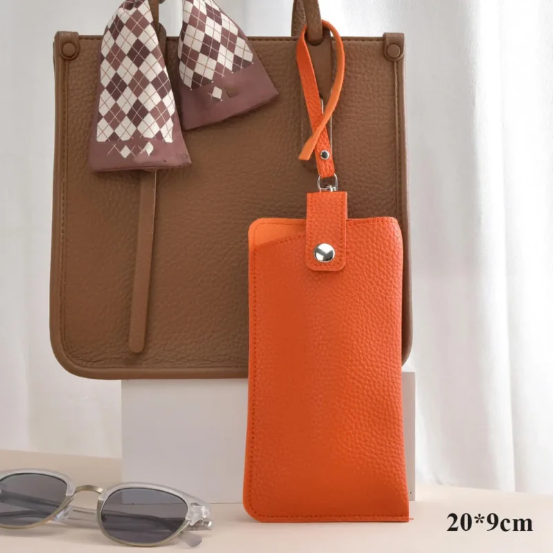 Soft Lychee Pattern PU Leather Glasses Bag Retro Sunglasses Case Portable Myopia Frame Case Simple Eyeglasses Eyewear Storage
