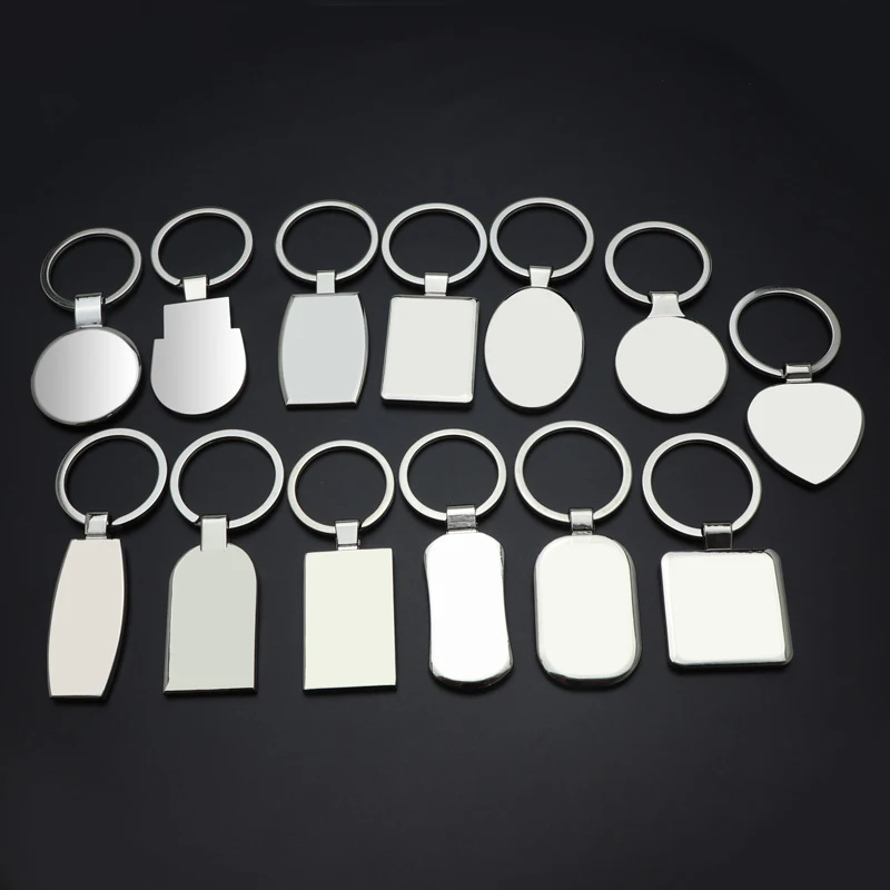 S260e16462bce4707a42d61243c0ae092C.webp 1PC New Metal Keychain Blank Keychain Stainless Steel Keyplate DIY Metal Key Rings Jewelry Accessories