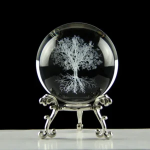 Tree of life Crystal Ball 3D laser engraved Model Glass Sphere Plant Life Tree Gift Souvenir Globe Home Decoration