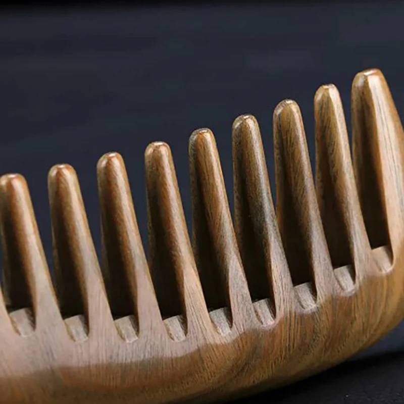 Natural Sandalwood Hair Combs Anti-Static Wooden Comb Massager Long Wide Tooth Detangle Sandalwood Comb Hair Care Household Gift