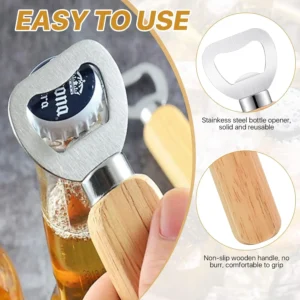 1-30PCS Stainless Steel Wooden Bottle Opener For Home Kitchen Bar Restaurant Party Gift Kitchen Accessories  Gadget