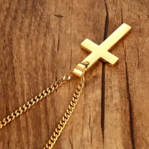 New Christian Cross Pendant Necklace For Men's Necklace Fashion Metal Religious Pendant Women Party Jewelry Accessories