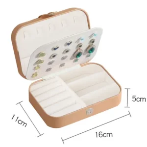 2024 Portable Jewelry Box Jewelry Organizer Display Travel Jewelry Case Boxes Button Leather Storage Zipper Jewelers