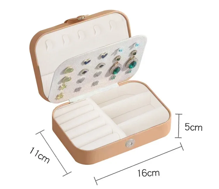 2024 Portable Jewelry Box Jewelry Organizer Display Travel Jewelry Case Boxes Button Leather Storage Zipper Jewelers