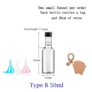 10PCS 30ML-150ML Portable Plastic Mini Liquor Bottle Juice Bottles Reusable Drink Container For Favors Weddings Parties Favors