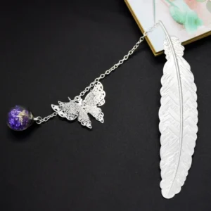 S2d5fa5cce64441e084e5d72381b7cc23J.webp Retro Bookmark Feather Butterfly Creative Metal Bookmarks Stationery Gift Metal Feather Bookmark In Gift Box Packaging