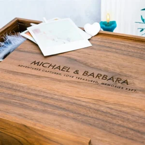 Free Custom Walnut Maple Wood Storage Box Photography Jewelry Wedding Gift Album USB Box Natural Wooden Case 16.9X16.9X3.5cm