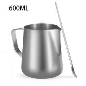 350ml Stainless Steel Milk Frother with Latte Art Needle Espresso Measuring Cup 304Stainless Steel Milk Pitcher Barista Tool Mug
