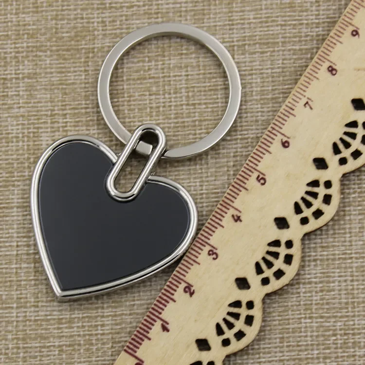 Custom Logo Name Metal Black Keychain Personalized Keyring Plate Laser Marking Engraving Stainless Steel Key Chain Ring Gift