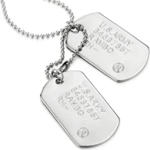 Classic 2Pcs Mens Military Army Dog Tag Pendant Necklace for Men Dad Husband with Bead Chain Christmas Birthday Jewelry Gifts