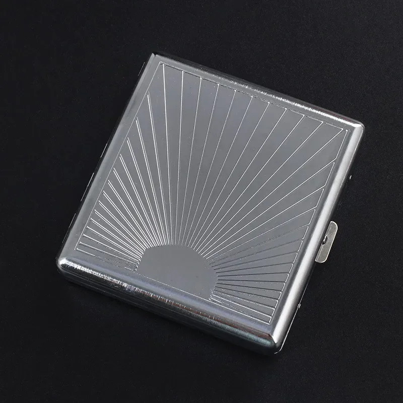 20PCS Metal Cigarette box stainless steel Embossed Portable Cigarette case personalized fashionable storage box Smoking Tool