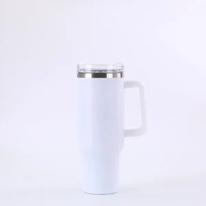 40oz 1200ML Insulated Tumbler w/Handle & Straw, Double Wall Thermal Cup, Travel Coffee Mug, Gift