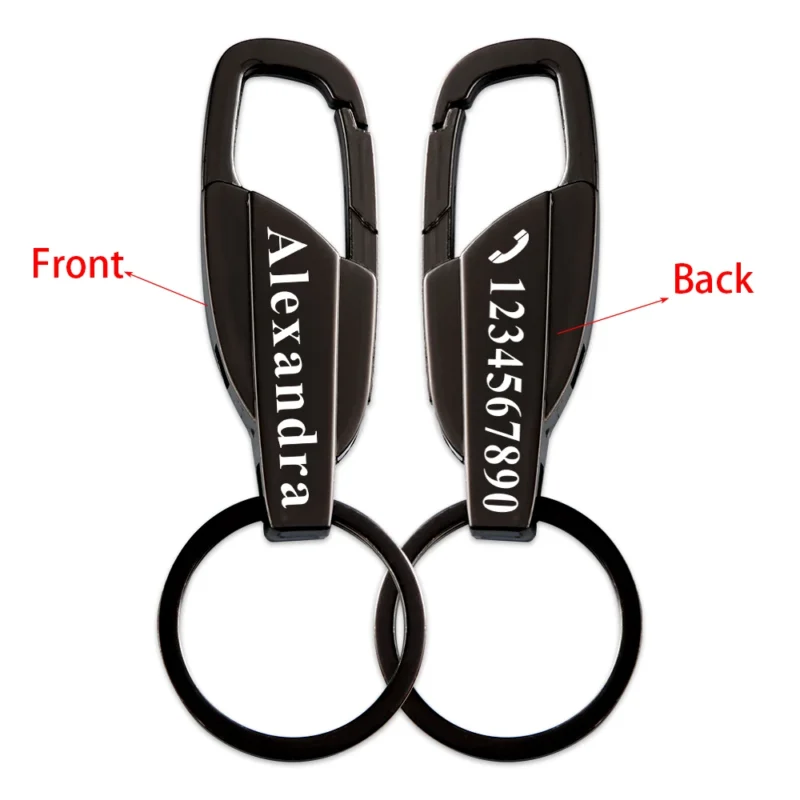 Custom Personalized Lettering Keychain Men Key Chain Key Ring Waist Hanged Key For Car Plate Number Logo Anti-lost Keyring