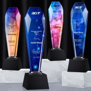 Creative High-end Crystal Trophy, Customized Lettering, Color Printing, Excellent Staff Team, annual Meeting Award