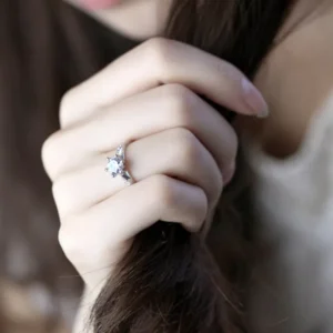 Luxury 925 Sterling Silver Classic Ring for Women Six claw jewelry simple 70ct diamond ring imitation diamond women's ring