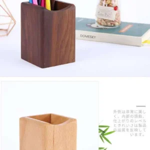 Wooden storage box pen holder