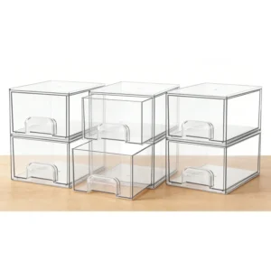 S3290c00443e9444787bb66777cd979d9Q.webp Household2-3-4Pack of Transparent Stackable Storage Boxes Drawer-Type Bathroom Makeup Room Kitchen Storage Organizer Plastic Box