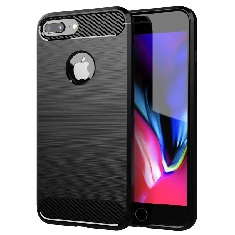 Soft Phone Case For iPhone XR XS Max X Carbon Fiber TPU ShockProof Back Cover for iphone 7 8 plus 6 6S SE2 SE3 Silicone Case