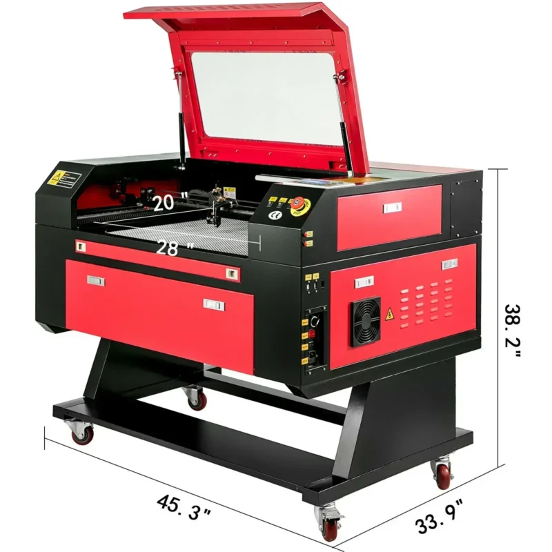 VEVOR Laser Engraver CO2 Laser Engraving Machine RUIDA Board Compatible with Lightburn 60-130W Laser Tube Woodworking Tools