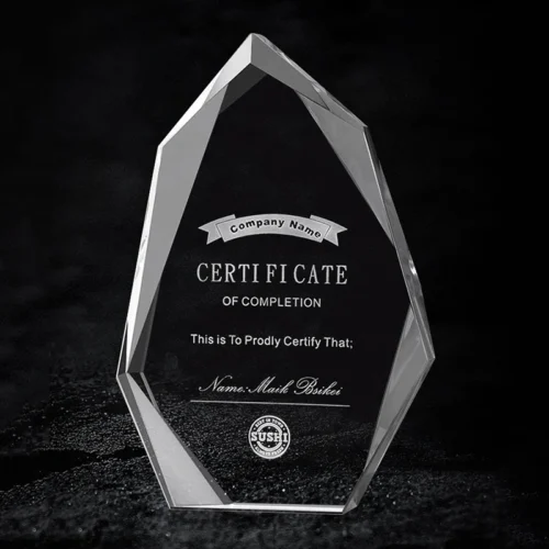 K9 Crystal Iceberg Shaped Glass Trophy for Awards and Brand Recognition Business Gifts
