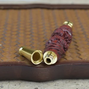 Double Filter Red Sandalwood Smoke Pipe Carved Dragon Mouth Real Wood Cleaning Friendly Compact And Durable Smoking Accessory