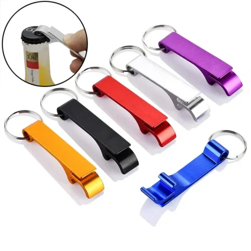 Color Mini Bottle Opener Metal Beer Drink Opener Keychain Small Practical Flat Portable Bottle Opener Suitable For Kitchen