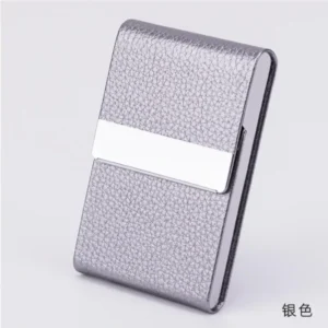 Men Postcard Box Business Multifunction Card Holder Case PU Leather Metal Pocket Holder with Magnetic Shut Cigarette Wallet Case